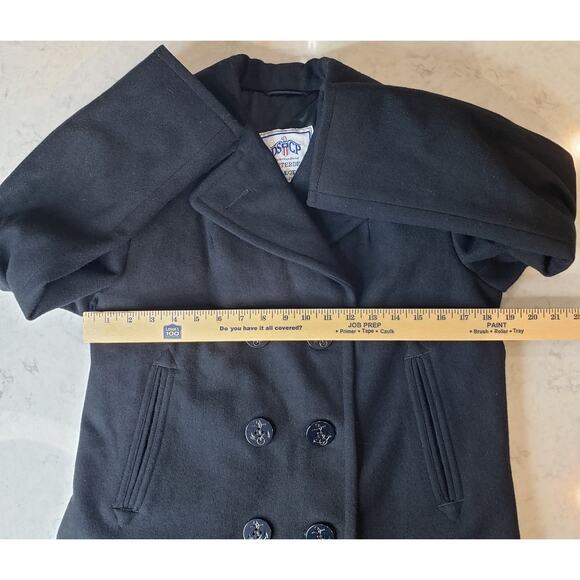 DSCP Quarterback Collection Women's 10R Wool Peacoat Black Overcoat US Navy~ GUC - Picture 10 of 16